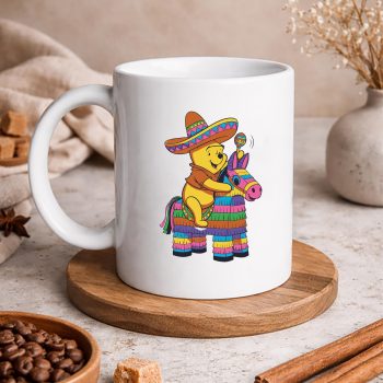 PoohBearRidingPinataCincoDeMayoWinnieFiestamug