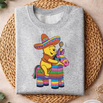 Alternative view of Pooh Bear Riding Pinata Cinco De Mayo Winnie Fiesta SVG PNG