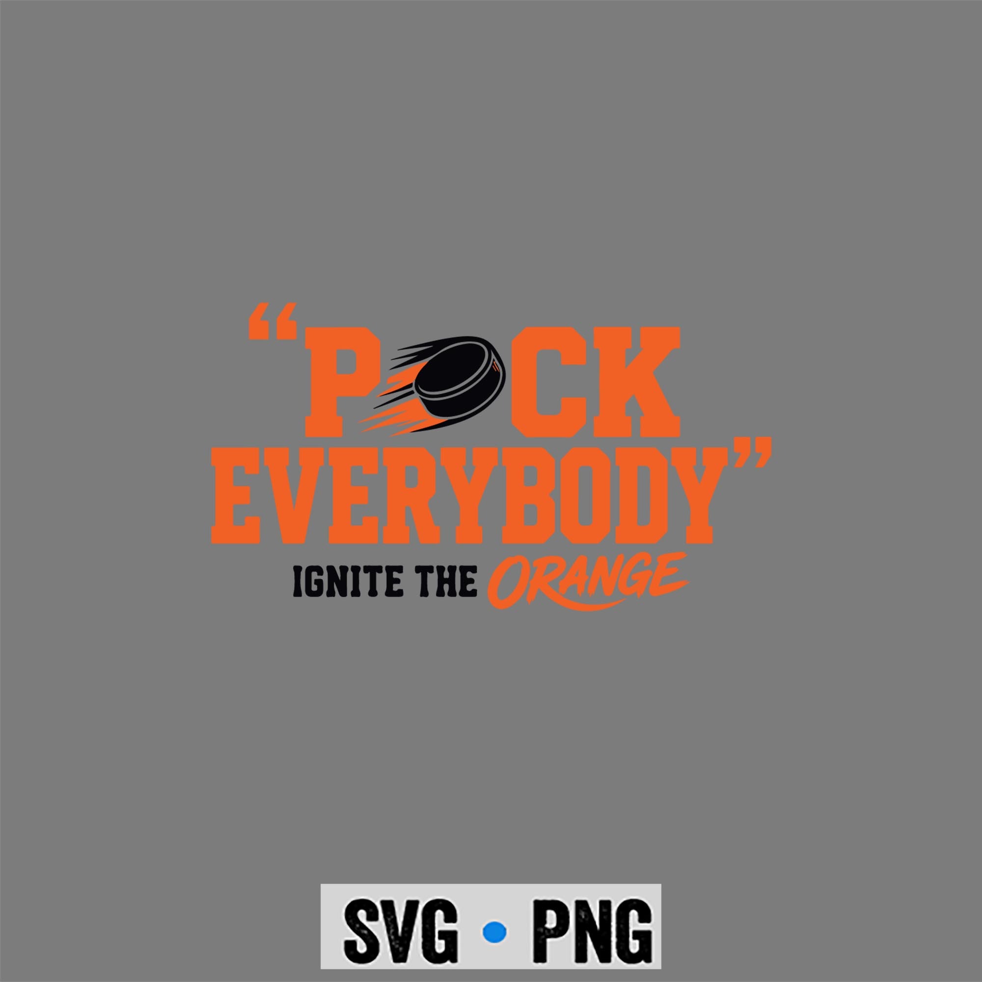 Puck Everybody Orange Hockey SVG PNG 1 Puck Everybody Orange Hockey SVG PNG