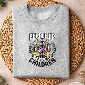 Alternative view of Purple Up for Military Kids Month of The Military SVG PNG