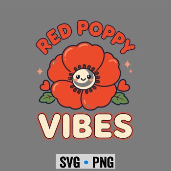 Flower, Red Poppy Vibes Floral SVG PNG