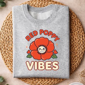 Alternative view of Flower, Red Poppy Vibes Floral SVG PNG