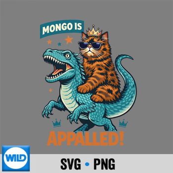 Classic Shop 41 Retro Mongo is Appalled Princess Cat Riding Dinosaur SVG PNG