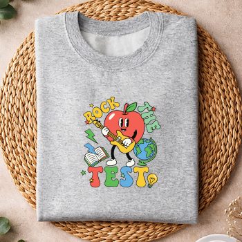 Alternative view of Rock The Test Teacher Motivational Testing Day SVG PNG