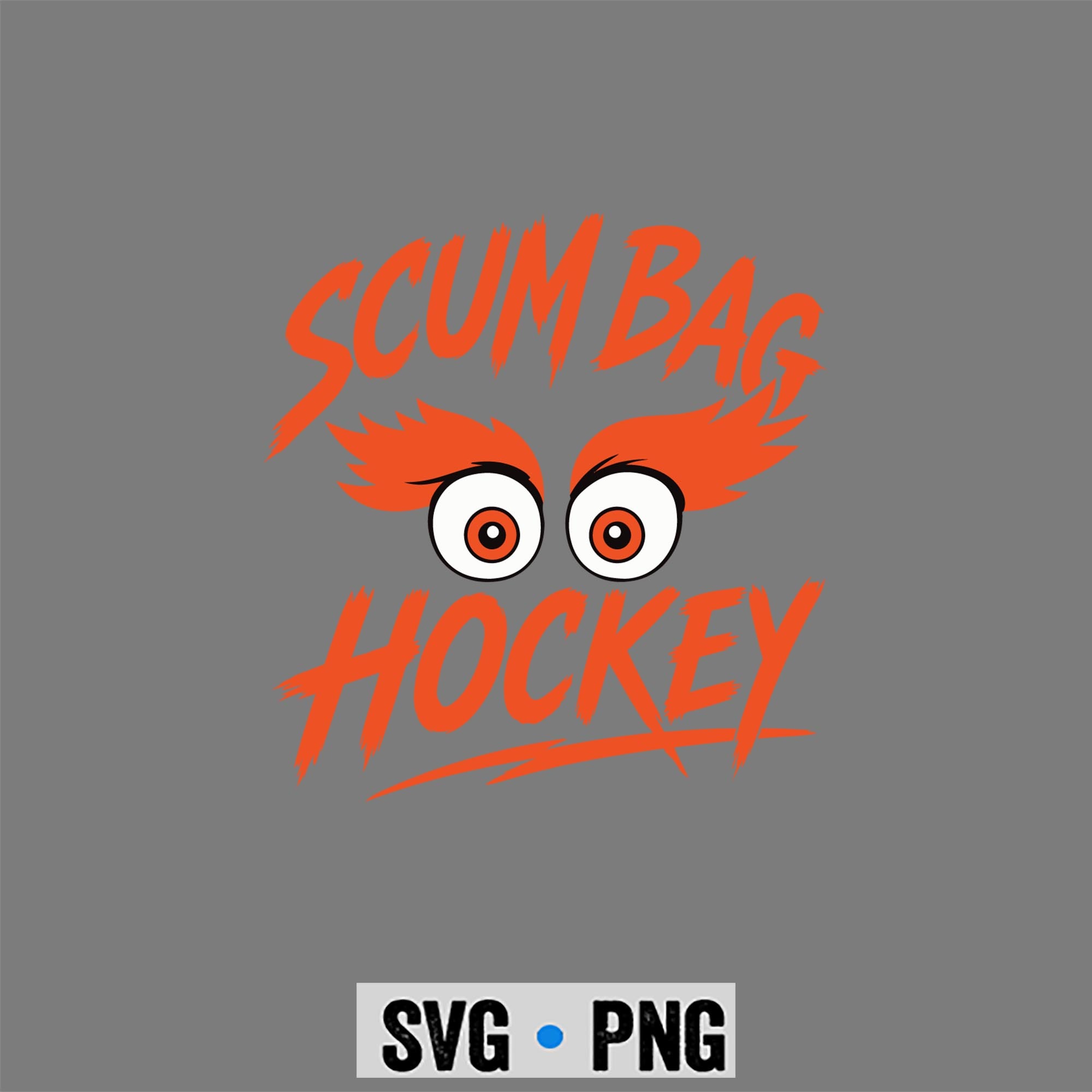 Scumbag Hockey Orange Eyes SVG PNG 1 Scumbag Hockey Orange Eyes SVG PNG