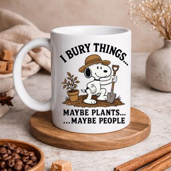 SnoopyIBuryThingsMaybePlantsMaybePeopleFunnymug