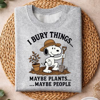 Alternative view of Snoopy I Bury Things Maybe Plants Maybe People Funny SVG PNG