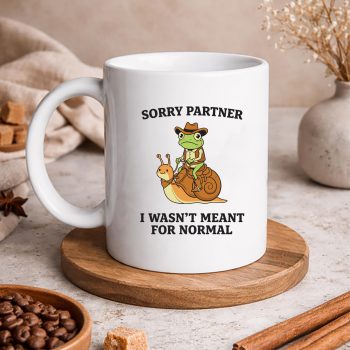 SorryPartnerIWasntMeantforNormalWeirdCowboyFrogmug