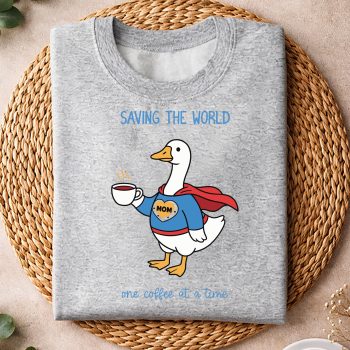 Alternative view of Superhero Mom Goose Saving The World One Coffee SVG PNG