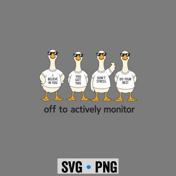 Test Day Off to Actively Monitor Teacher State Testing Goose SVG PNG