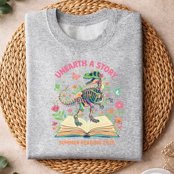 Alternative view of Unearth a Story Summer Library Reading 2026 Dino Skeleton SVG PNG