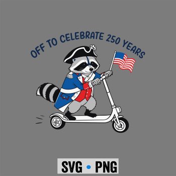 Raccoon 250 Patriot SVG, 250 Anniversary USA Flag Raccoon 250 Years 250th Anniversary SVG PNG