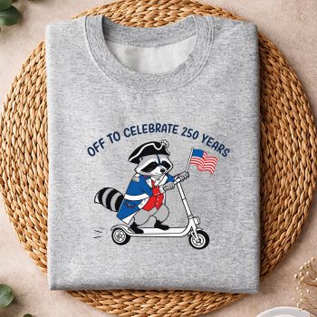 Alternative view of Raccoon 250 Patriot SVG, 250 Anniversary USA Flag Raccoon 250 Years 250th Anniversary SVG PNG
