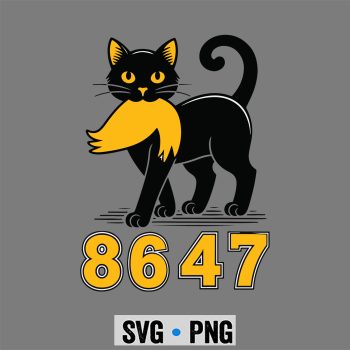 Trump Cat, 86 47 Black Cat Vintage Funny Mystery Numbers Cat SVG PNG