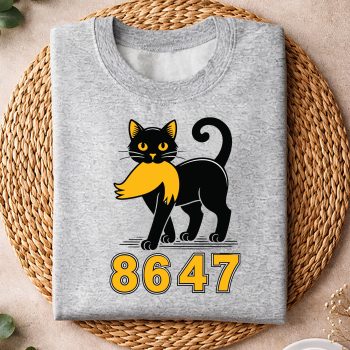 Alternative view of Trump Cat, 86 47 Black Cat Vintage Funny Mystery Numbers Cat SVG PNG