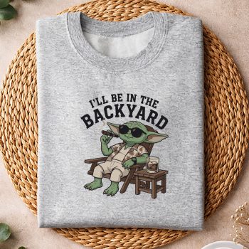 Alternative view of Baby Yoda Cigar, Baby Yoda I Will Be in The Backyard Cigar SVG PNG