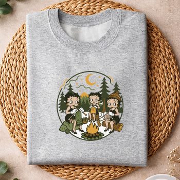 Alternative view of Betty Boop Knitting, Betty Boop Campfire Knitting Friends Retro Knit SVG PNG
