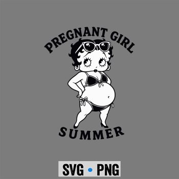 Betty Boop Pregnant SVG, Betty Boop Pregnant Girl Summer Funny Pregnancy SVG PNG