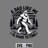 Bigfoot Dad SVG, Bigfoot A Dad Like Me is Hard to Find Fathers Day SVG PNG 7 BigfootADadLikeMeisHardtoFindFathersDay