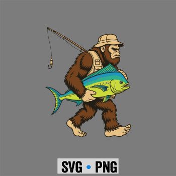 Bigfoot Fisherman, Bigfoot Fisherman Saltwater Fishing Sasquatch Performance SVG PNG