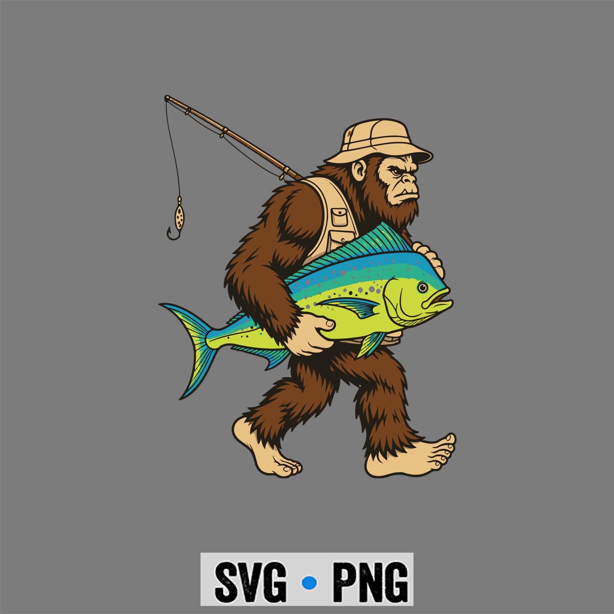 Bigfoot Fisherman, Bigfoot Fisherman Saltwater Fishing Sasquatch Performance SVG PNG 1 Bigfoot Fisherman, Bigfoot Fisherman Saltwater Fishing Sasquatch Performance SVG PNG