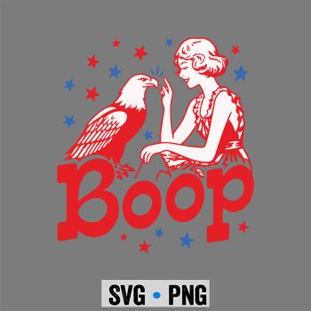 Boop Eagle Patriotic SVG, Boop Vintage Girl and Eagle Funny Patriotic SVG PNG