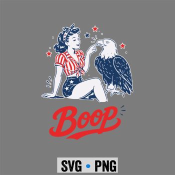 Boop Patriot SVG, Boop Vintage USA Girl and Eagle Funny Patriotic SVG PNG