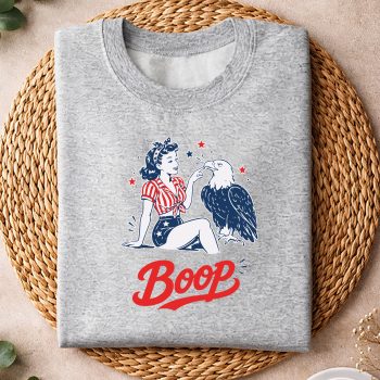 Alternative view of Boop Patriot SVG, Boop Vintage USA Girl and Eagle Funny Patriotic SVG PNG