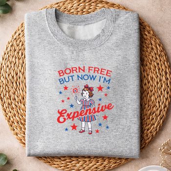 Alternative view of Born Free Patriot SVG, Born Free But Now Im Expensive Girl 4th of July Girls SVG PNG