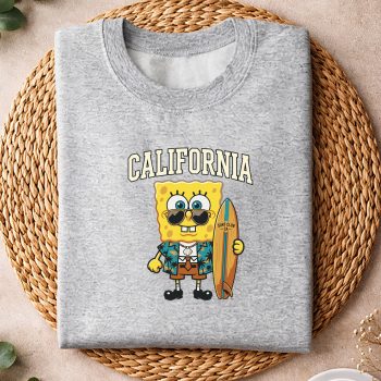 Alternative view of California Spongebob SVG, California Retro Surfing California Beach Sunset Summer Spongebob SVG PNG
