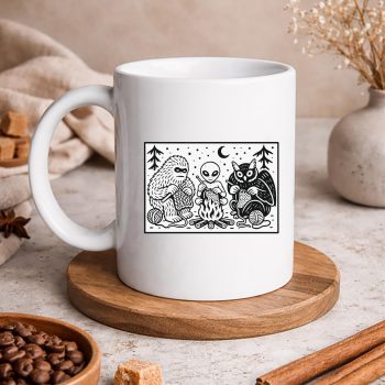 CampfireCrochetClubFunnyBigfootAlienMothmanKnittingmug