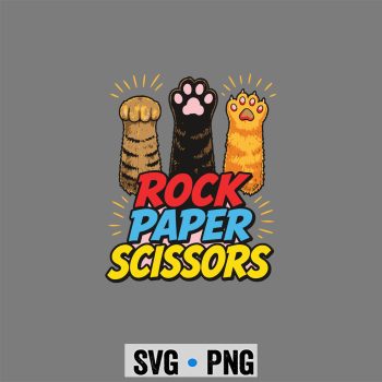 Cat Rock Scissors SVG, Cat Paws Rock Paper Scissors Animal Rescue SVG PNG