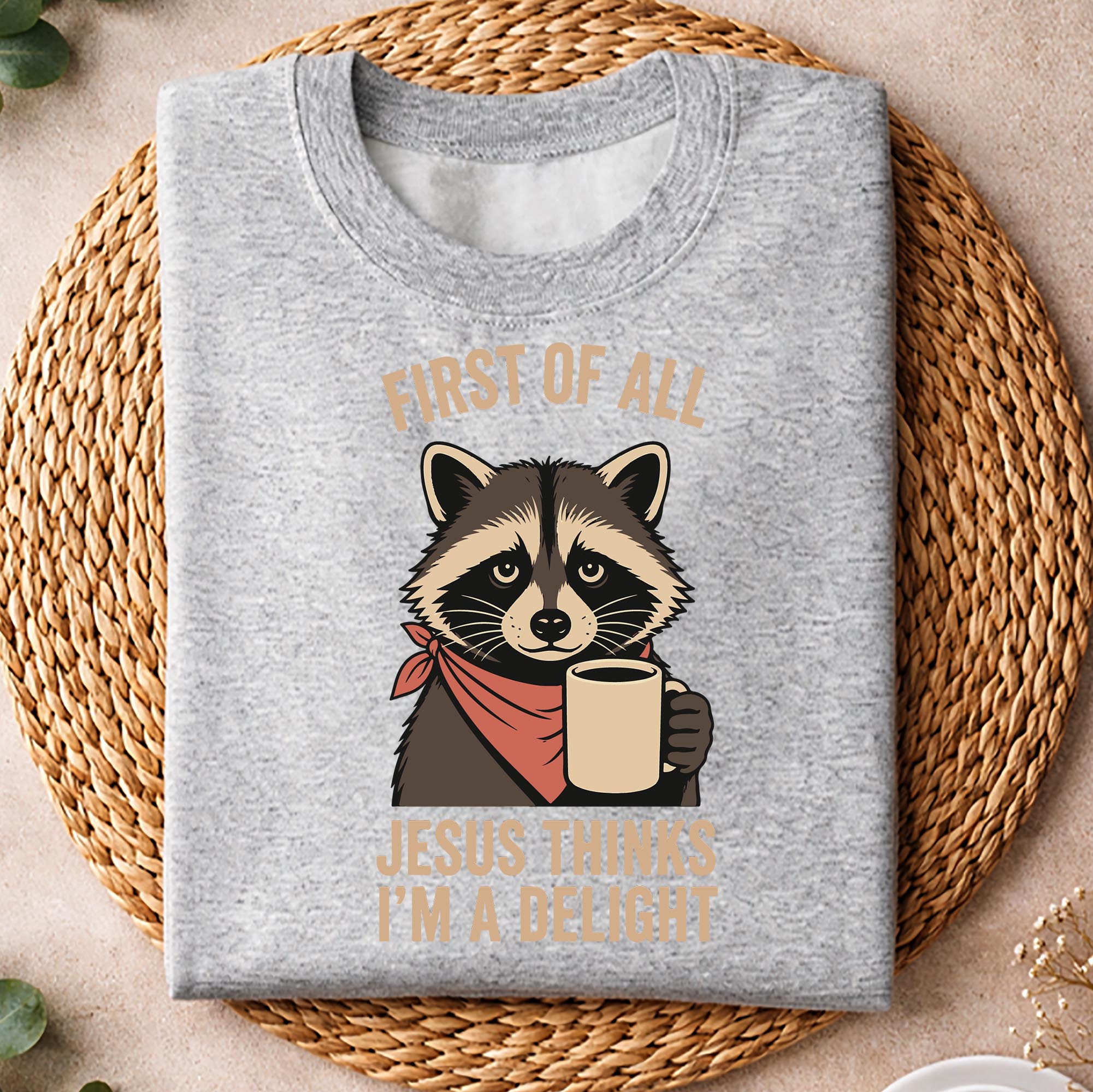 Raccoon Jesus Delight SVG, Christian First of All Jesus Thinks Im A Delight Racoon SVG PNG 2 Raccoon Jesus Delight SVG, Christian First of All Jesus Thinks Im A Delight Racoon SVG PNG - Image 2