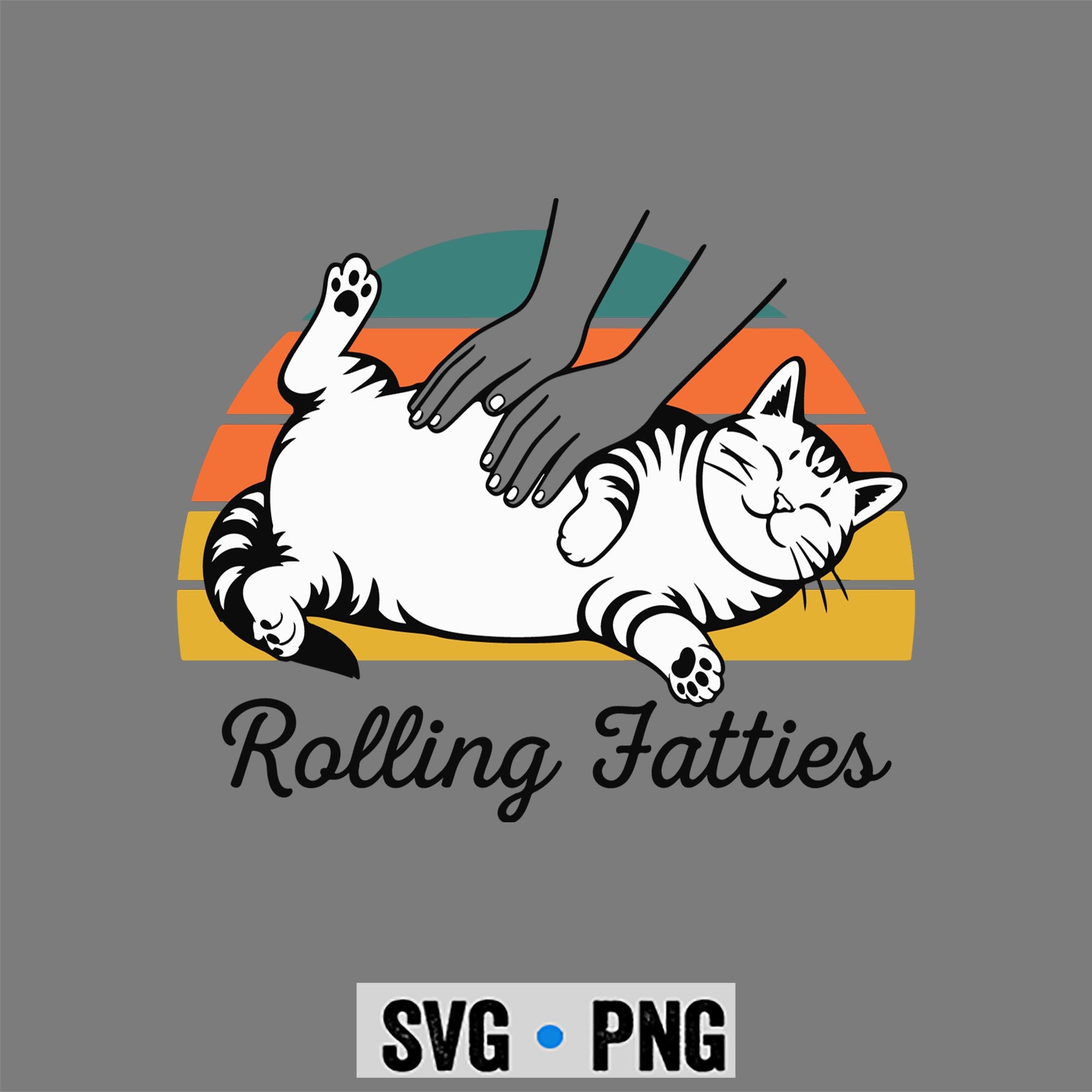 Cat, Chubby Tabby Cat Pure Bread Rolling Fatties Funny Vintage SVG PNG 1 Cat, Chubby Tabby Cat Pure Bread Rolling Fatties Funny Vintage SVG PNG