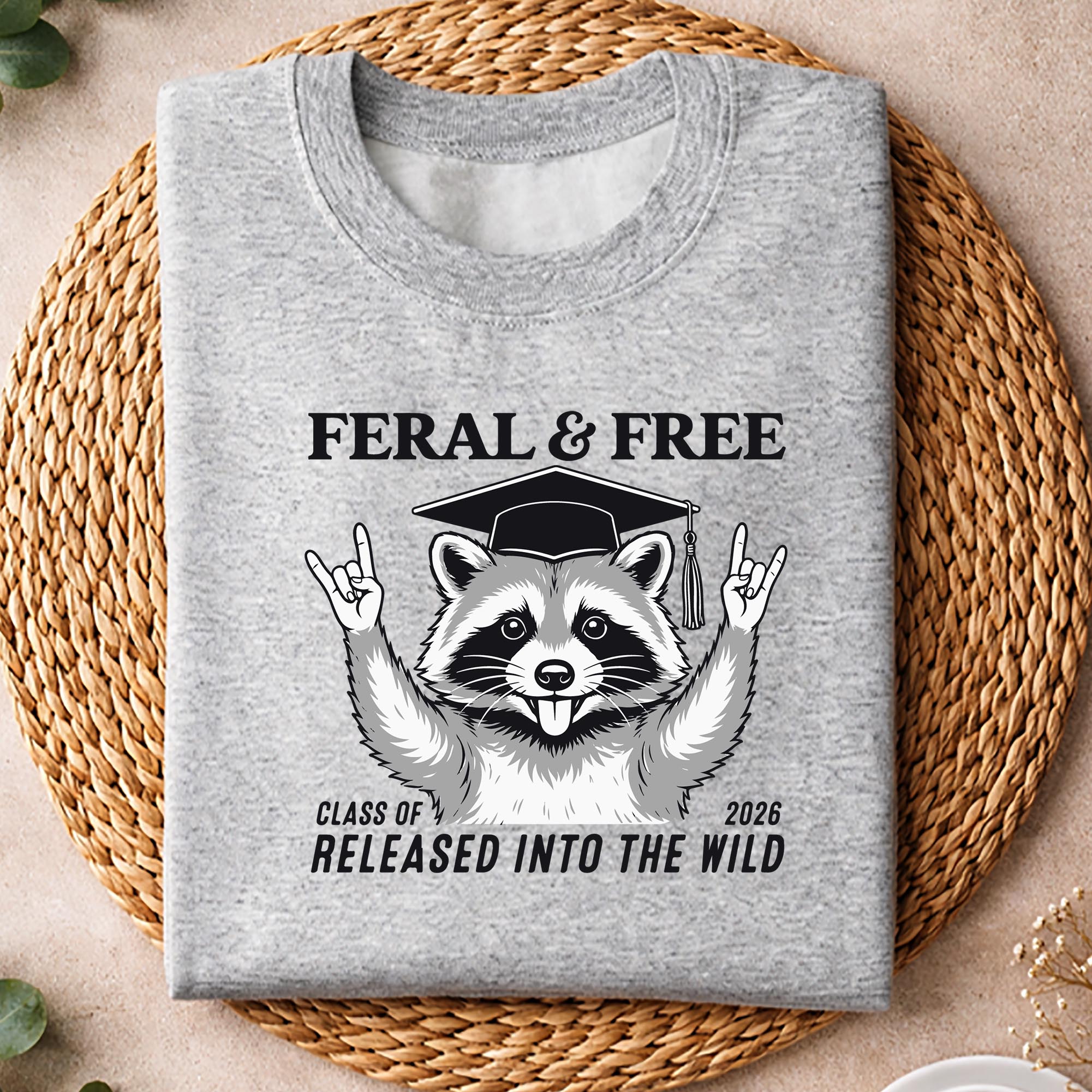 Raccoon Graduation SVG, Cute Feral and Free Class of 2026 Funny Raccoon Graduation SVG PNG 2 Raccoon Graduation SVG, Cute Feral and Free Class of 2026 Funny Raccoon Graduation SVG PNG - Image 2