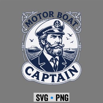 Motor Boat Captain SVG, Distressed Nautical Design Funny Motor Boat Captain SVG PNG