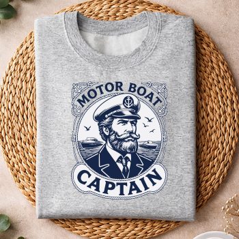 Alternative view of Motor Boat Captain SVG, Distressed Nautical Design Funny Motor Boat Captain SVG PNG