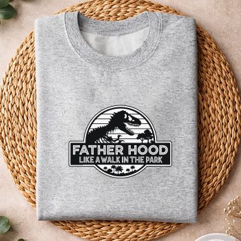 Alternative view of Fatherhood Dinosaur Dad SVG, Fatherhood Like a Walk in the Park Retro Dinosaur Dad SVG PNG