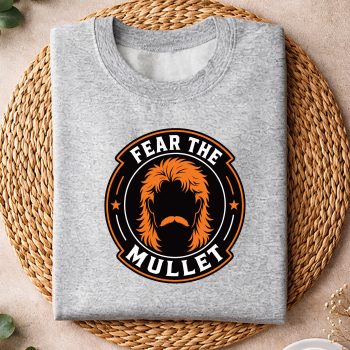 Alternative view of Fear Mullet Football SVG, Fear The Mullet Ginger Yinzer Mustache Football SVG PNG