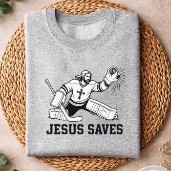 Alternative view of Jesus Saves Hockey SVG, Funny Jesus Saves Hockey Goalie Sport Religious Christian SVG PNG