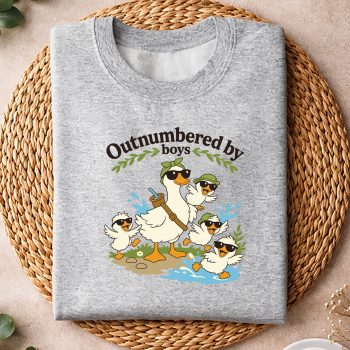 Alternative view of Duck Mom, Funny Outnumbered By Boys Duck Mom of Boys Mothers Day SVG PNG