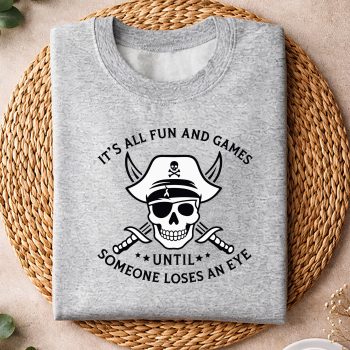 Alternative view of Pirate Crossbones SVG, Funny Pirate Its All Fun And Games Crossbones SVG PNG