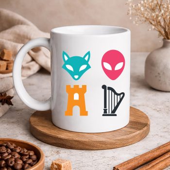 FunnySpursFoxAlienCastleHarpermug