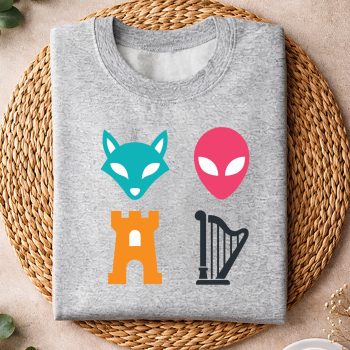 FunnySpursFoxAlienCastleHarpersweater