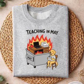 Alternative view of Teaching, Funny Teaching in May Dumpster Fire Dog Teacher Life SVG PNG