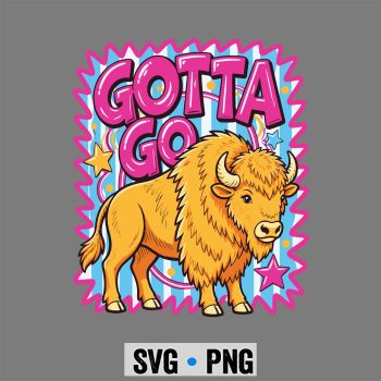 Bison Buffalo Rodeo SVG, Funny Western Bison Gotta Go Buffalo Rodeo Summer Vibes SVG PNG
