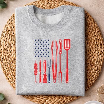 Alternative view of BBQ Pitmaster SVG, Grill Tools US Flag BBQ Backyard Pitmaster Grilling Chef SVG PNG