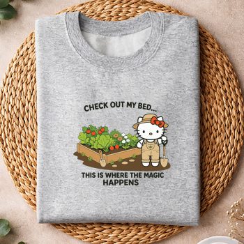 Alternative view of Hello Kitty Gardening SVG, Hello Kitty Check Out My Bed This Where The Magic Happens Gardener SVG PNG