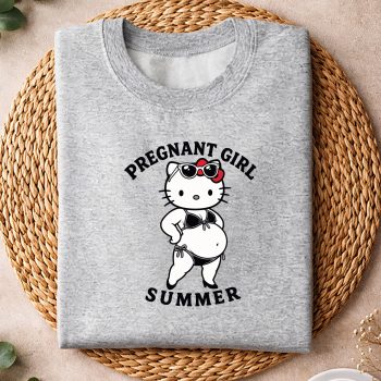 Alternative view of Hello Kitty Pregnant SVG, Hello Kitty Pregnant Girl Summer Funny Pregnancy SVG PNG