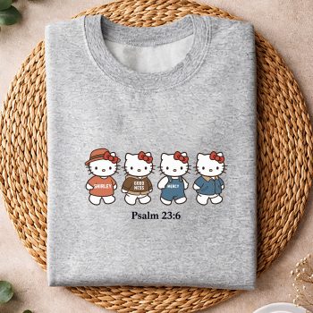 Alternative view of Hello Kitty Christian, Hello Kitty Surely Goodness Mercy Psalm 236 Funny Christian SVG PNG